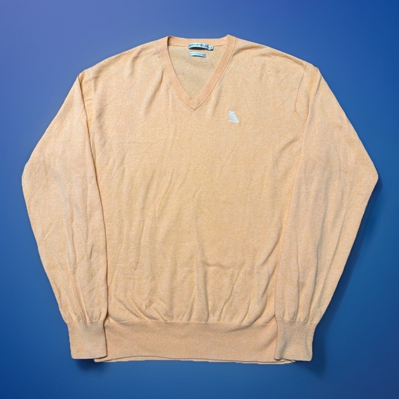 Peter Millar Other - Peter Millar Sweater Mens Medium Peach V Neck Cotton Cashmere Blend‎ Golf Preppy